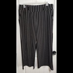Terra and Sky wide leg black white stripe pants 1X 16 18 16w 18w palazzo womens